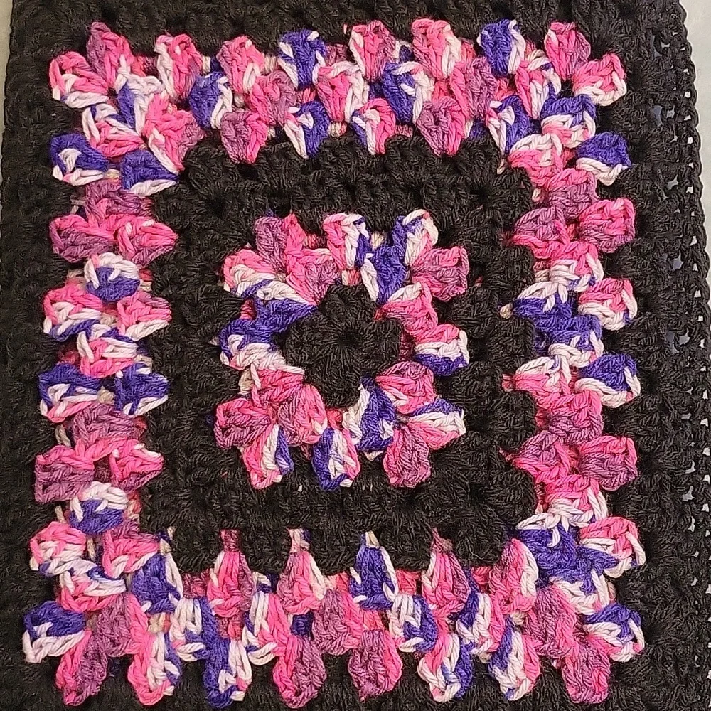 Granny Square Crochet Blanket, 65